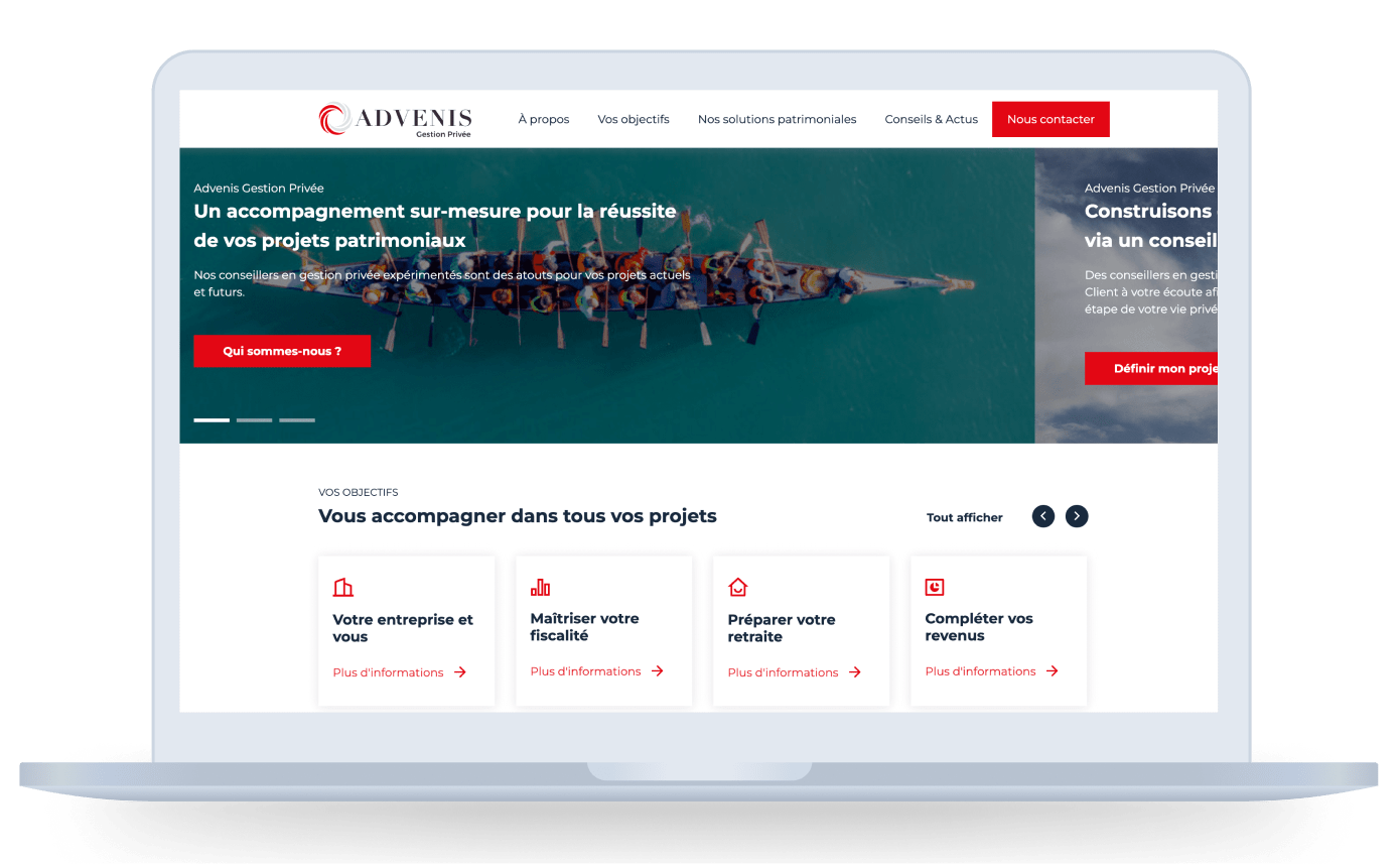 Refonte du site internet d’Advenis Gestion Privée